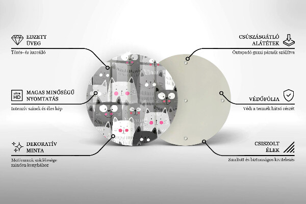 Tagliere in vetro Illustrazione dei gatti