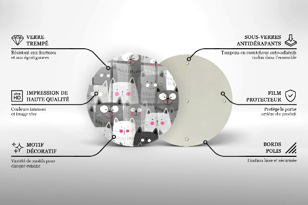Tagliere in vetro Illustrazione dei gatti