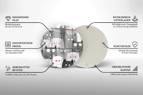 Tagliere in vetro Illustrazione dei gatti