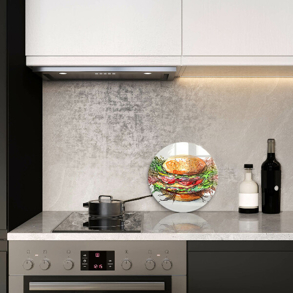 Tagliere in vetro Disegno dell'hamburger