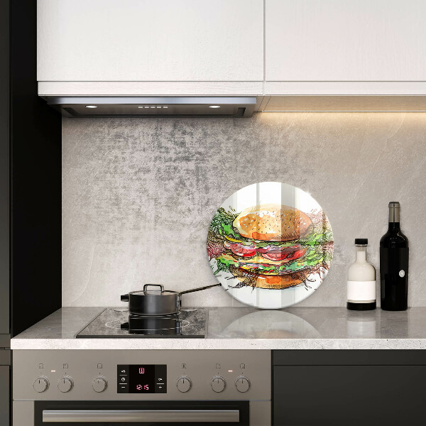 Tagliere in vetro Disegno dell'hamburger