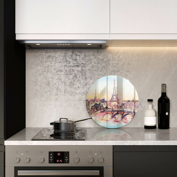 Tagliere in vetro Paesaggio della Torre Eiffel di Parigi