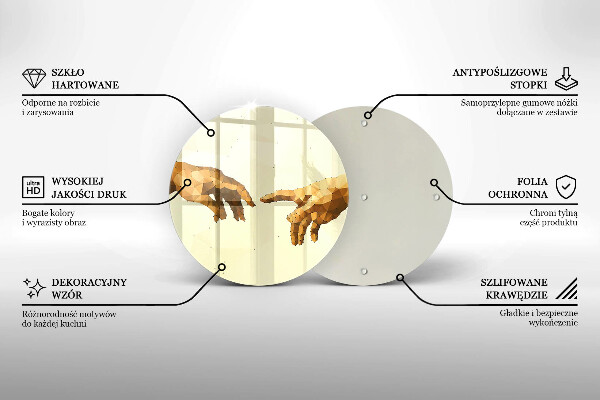 Tagliere in vetro Creazione delle mani di Adamo