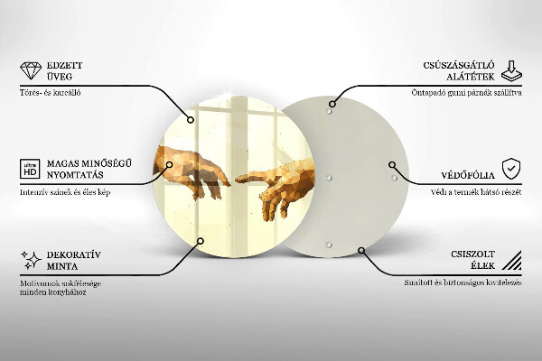 Tagliere in vetro Creazione delle mani di Adamo