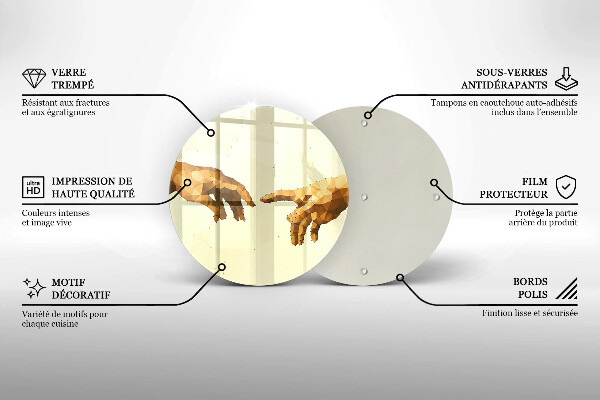 Tagliere in vetro Creazione delle mani di Adamo