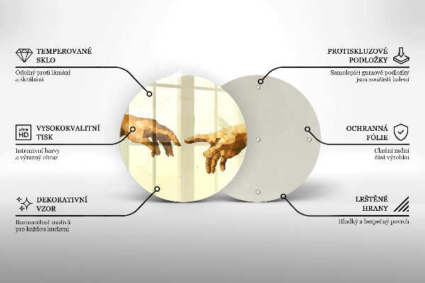 Tagliere in vetro Creazione delle mani di Adamo