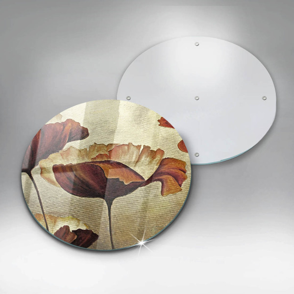 Tagliere in vetro Fiori boho dipinti