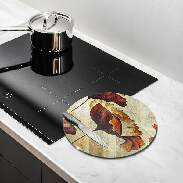 Tagliere in vetro Fiori boho dipinti