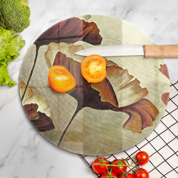 Tagliere in vetro Fiori boho dipinti