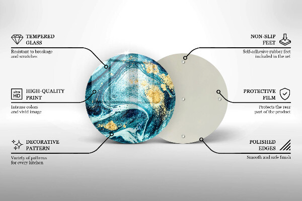 Tagliere in vetro temperato Astrazione dell'oro blu