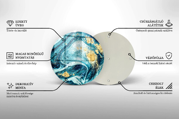 Tagliere in vetro temperato Astrazione dell'oro blu