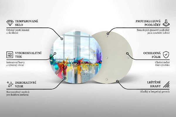Tagliere in vetro temperato Astrazione dipinta