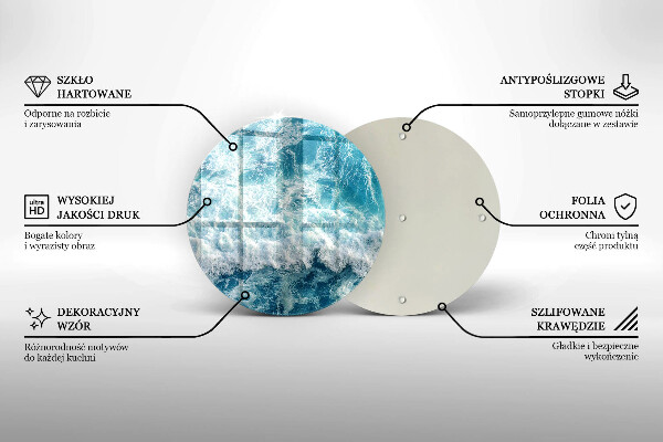 Tagliere in vetro temperato Onde dell'acqua di mare