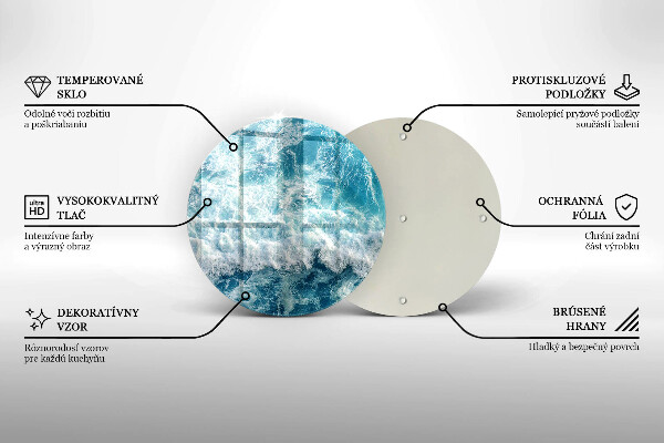 Tagliere in vetro temperato Onde dell'acqua di mare