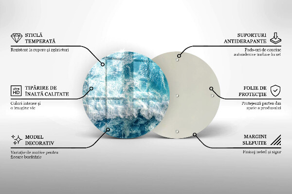 Tagliere in vetro temperato Onde dell'acqua di mare