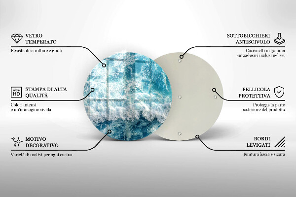 Tagliere in vetro temperato Onde dell'acqua di mare