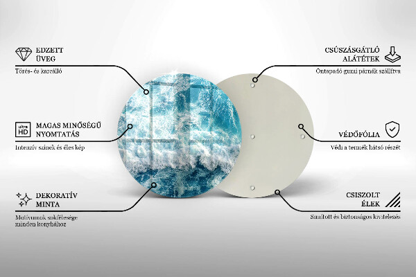 Tagliere in vetro temperato Onde dell'acqua di mare