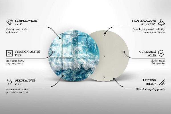 Tagliere in vetro temperato Onde dell'acqua di mare