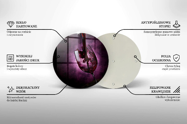 Tagliere in vetro Un bicchiere di vino