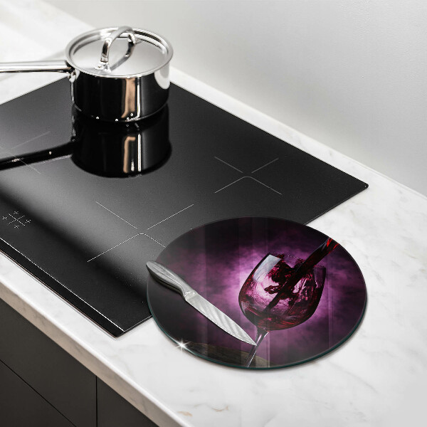 Tagliere in vetro Un bicchiere di vino