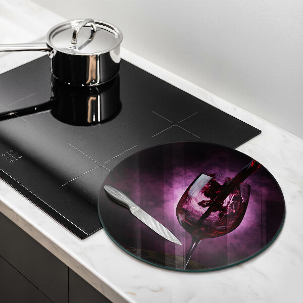 Tagliere in vetro Un bicchiere di vino