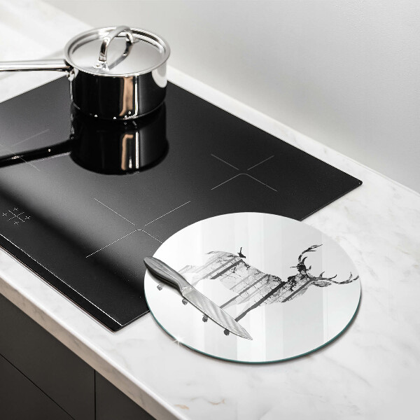 Tagliere in vetro Illustrazione dei cervi e della foresta