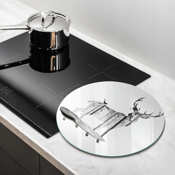 Tagliere in vetro Illustrazione dei cervi e della foresta