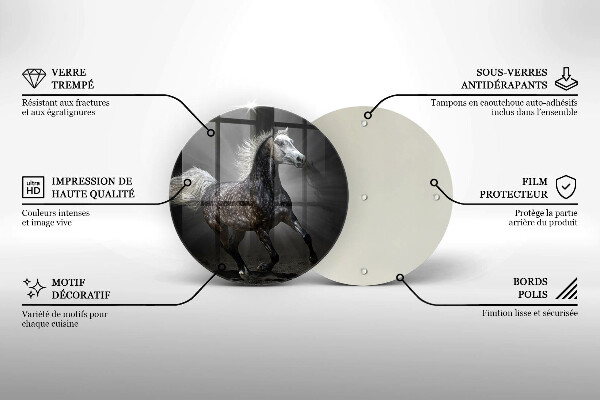 Tagliere in vetro Cavallo al galoppo