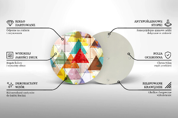 Tagliere in vetro Triangoli dipinti