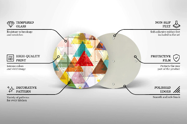 Tagliere in vetro Triangoli dipinti