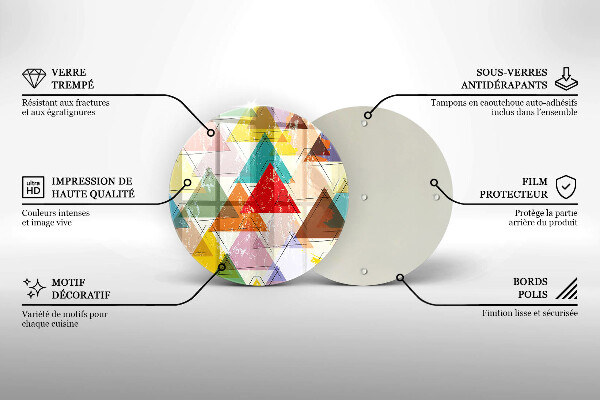 Tagliere in vetro Triangoli dipinti