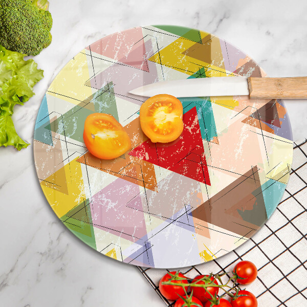 Tagliere in vetro Triangoli dipinti