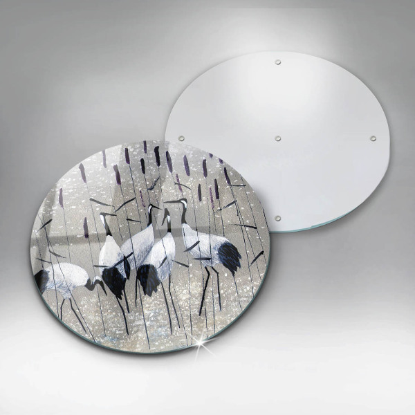 Tagliere in vetro Gru giapponesi