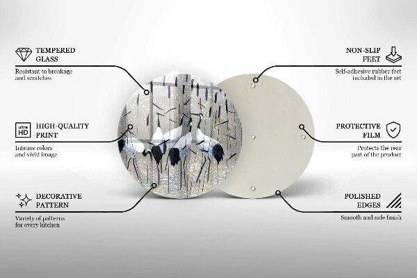 Tagliere in vetro Gru giapponesi