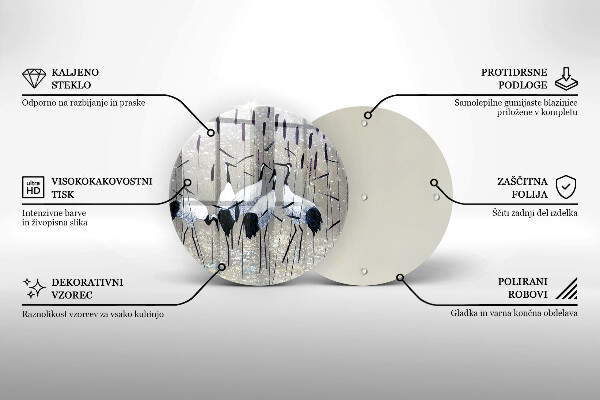 Tagliere in vetro Gru giapponesi
