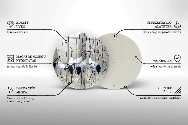 Tagliere in vetro Gru giapponesi