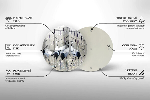Tagliere in vetro Gru giapponesi