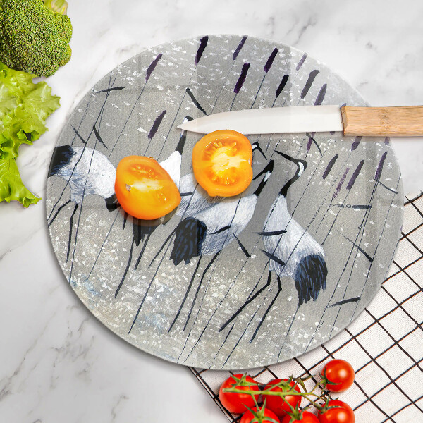 Tagliere in vetro Gru giapponesi