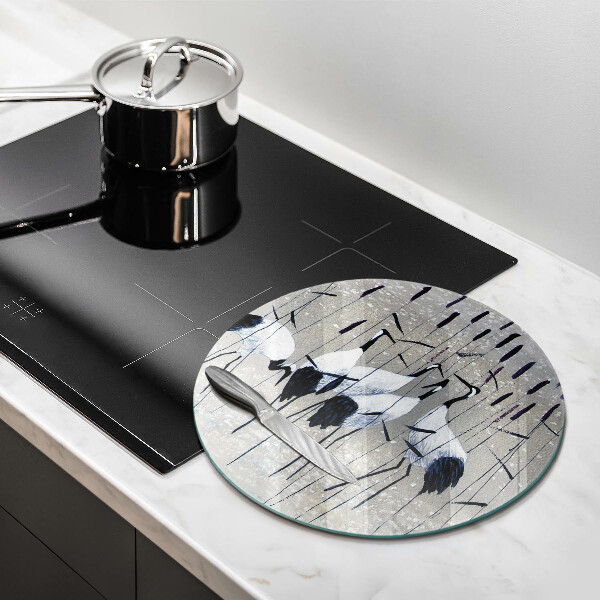 Tagliere in vetro Gru giapponesi