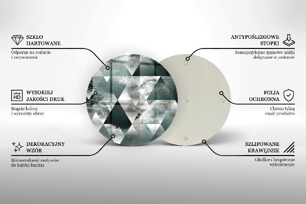 Tagliere in vetro Triangoli e acqua
