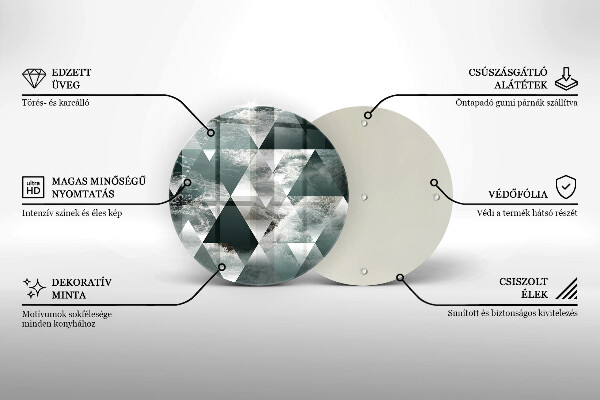 Tagliere in vetro Triangoli e acqua