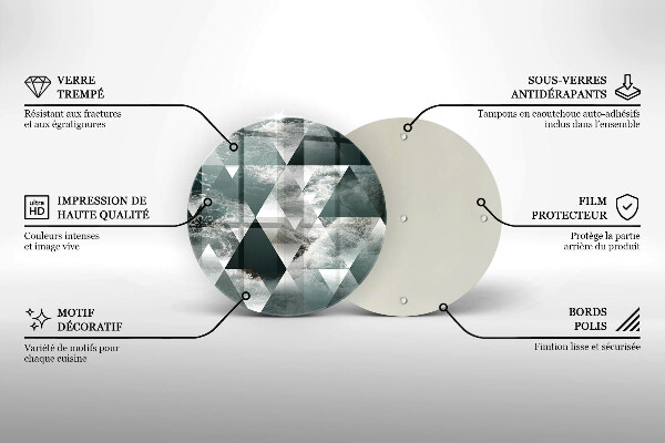 Tagliere in vetro Triangoli e acqua