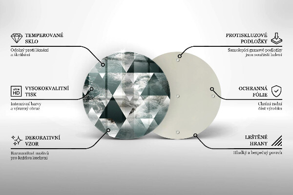 Tagliere in vetro Triangoli e acqua