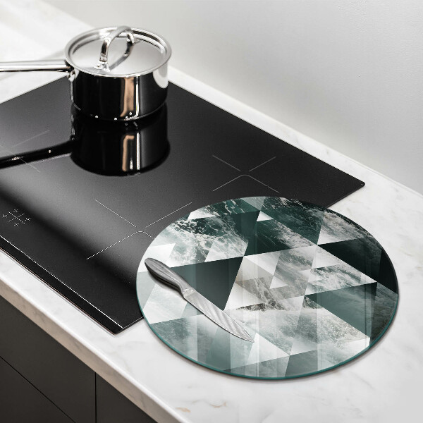 Tagliere in vetro Triangoli e acqua