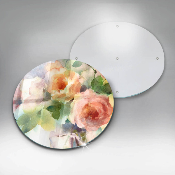 Tagliere in vetro Fiori dipinti