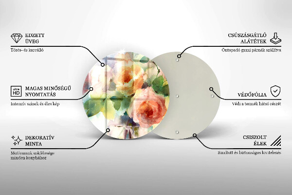 Tagliere in vetro Fiori dipinti