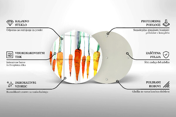 Tagliere in vetro Illustrazione della carota