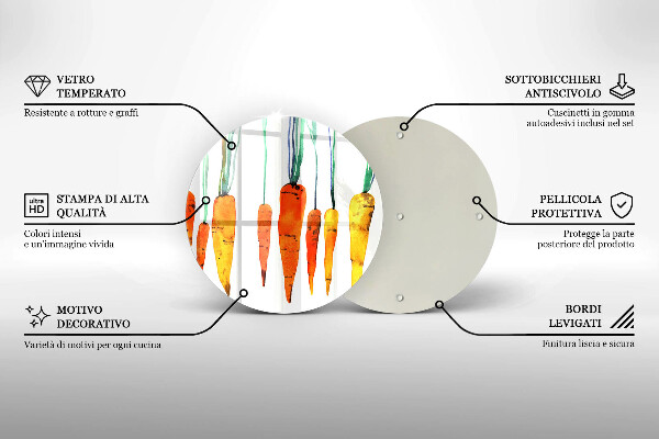 Tagliere in vetro Illustrazione della carota