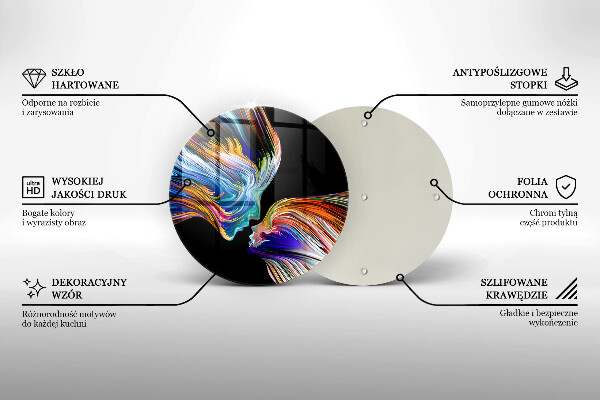 Tagliere in vetro Astrazione del bacio