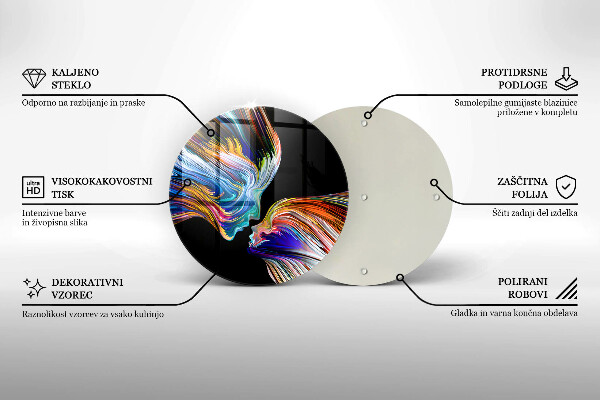 Tagliere in vetro Astrazione del bacio